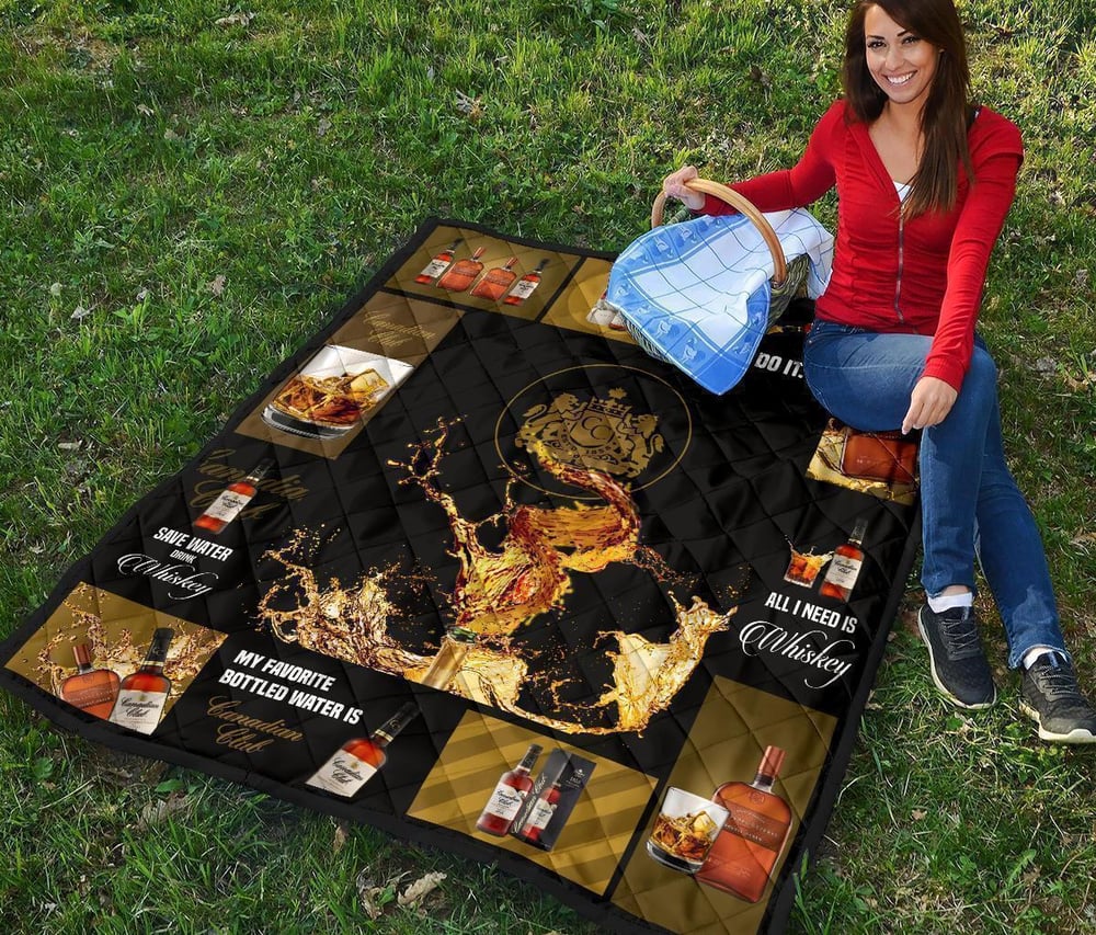 Canadian Club Quilt Blanket All I Need Is Whisky Gift Idea