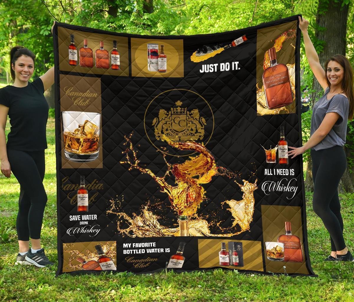 Canadian Club Quilt Blanket All I Need Is Whisky Gift Idea