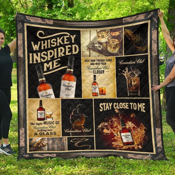 Canadian Club Quilt Blanket Whiskey Inspired Me Gift Idea