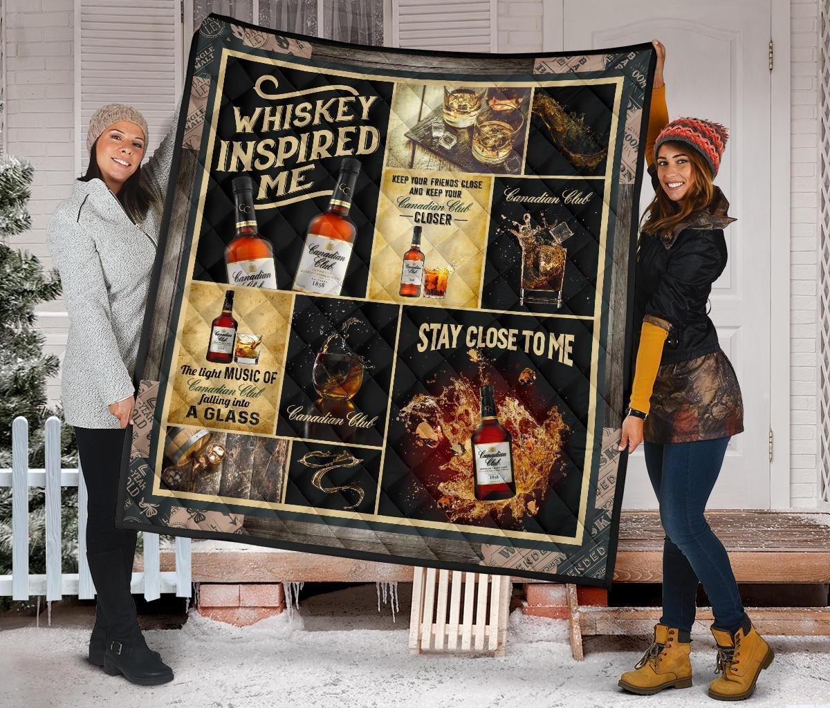 Canadian Club Quilt Blanket Whiskey Inspired Me Gift Idea