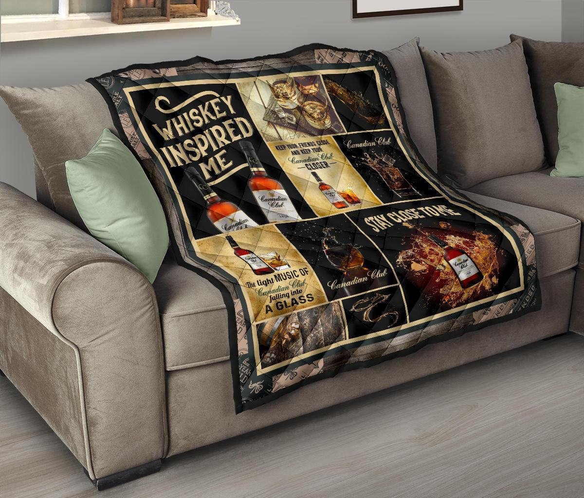 Canadian Club Quilt Blanket Whiskey Inspired Me Gift Idea