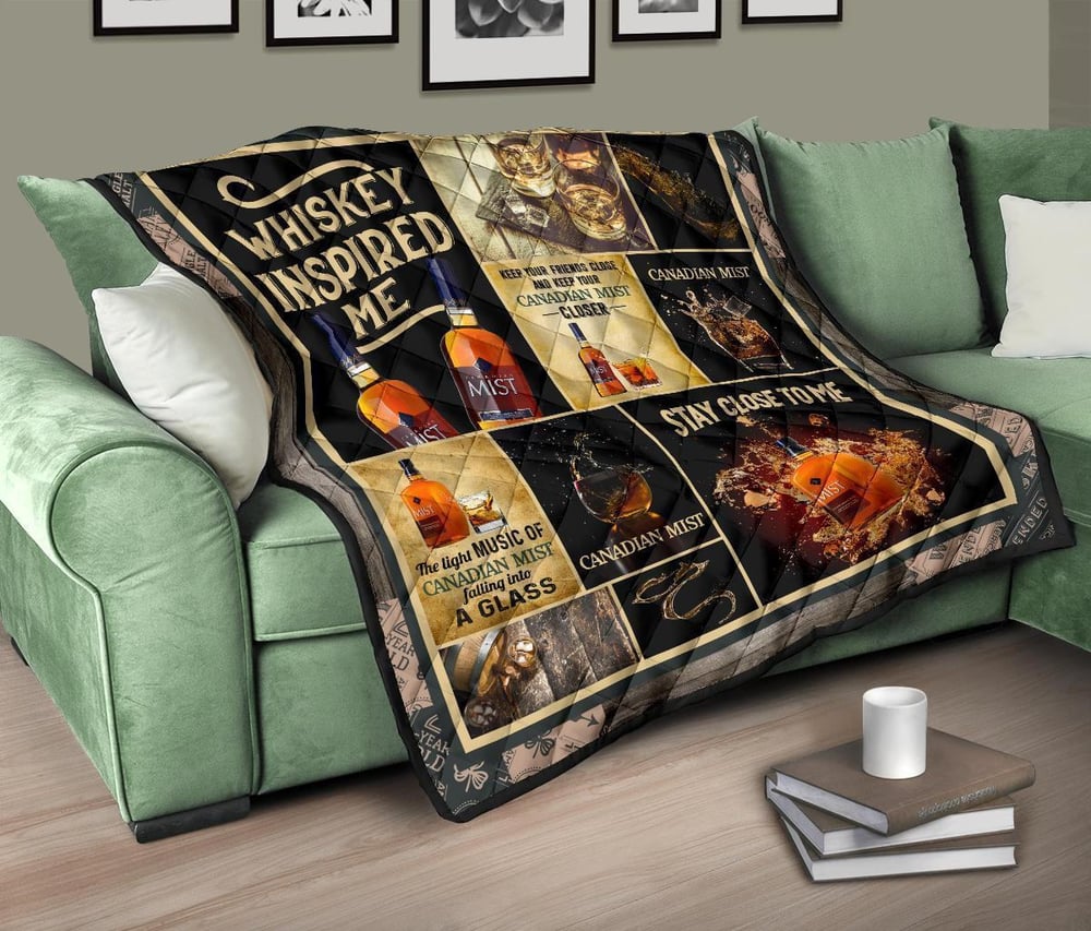 Canadian Mist Quilt Blanket Whiskey Inspired Me Funny Gift Idea