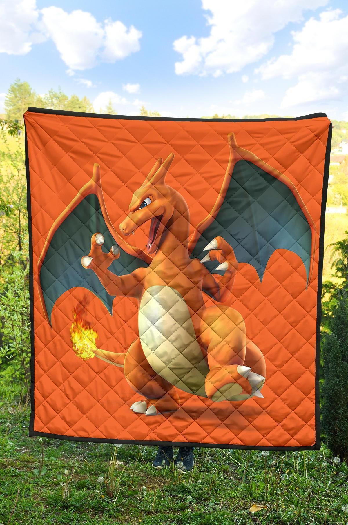 Charizard Quilt Blanket Gift For Pokemon Fan