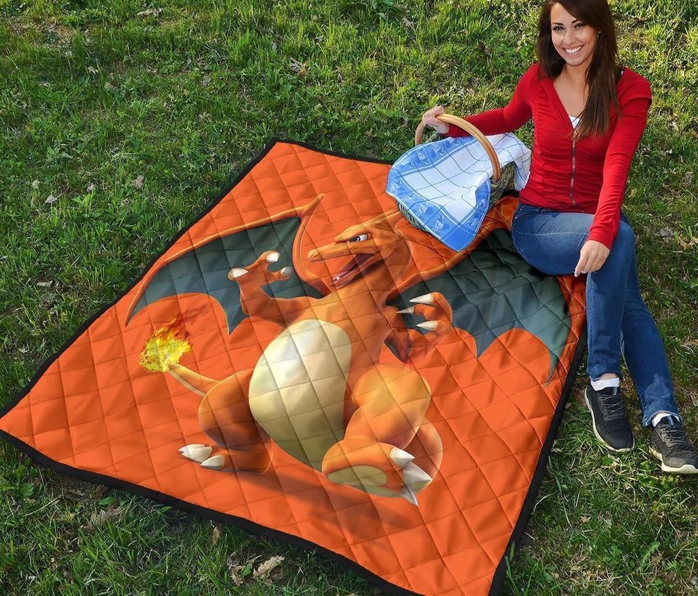 Charizard Quilt Blanket Gift For Pokemon Fan