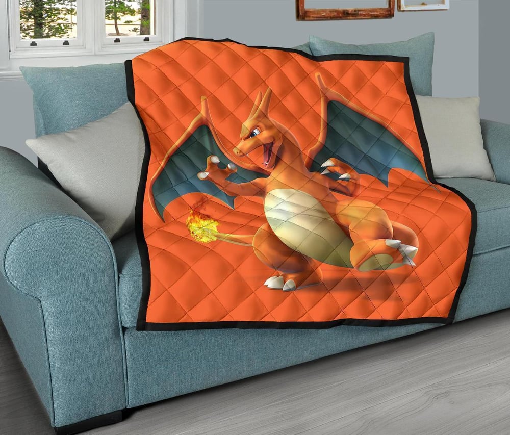 Charizard Quilt Blanket Gift For Pokemon Fan