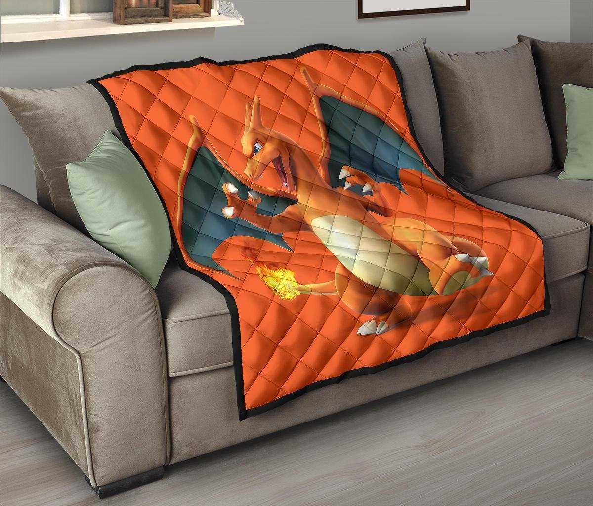 Charizard Quilt Blanket Gift For Pokemon Fan