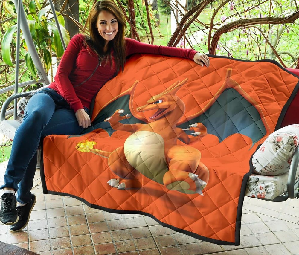 Charizard Quilt Blanket Gift For Pokemon Fan