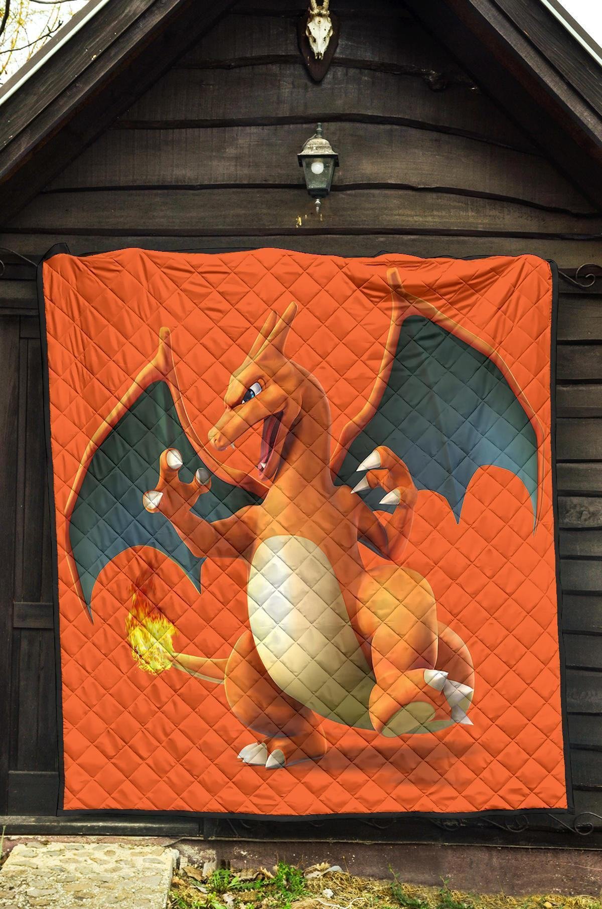 Charizard Quilt Blanket Gift For Pokemon Fan