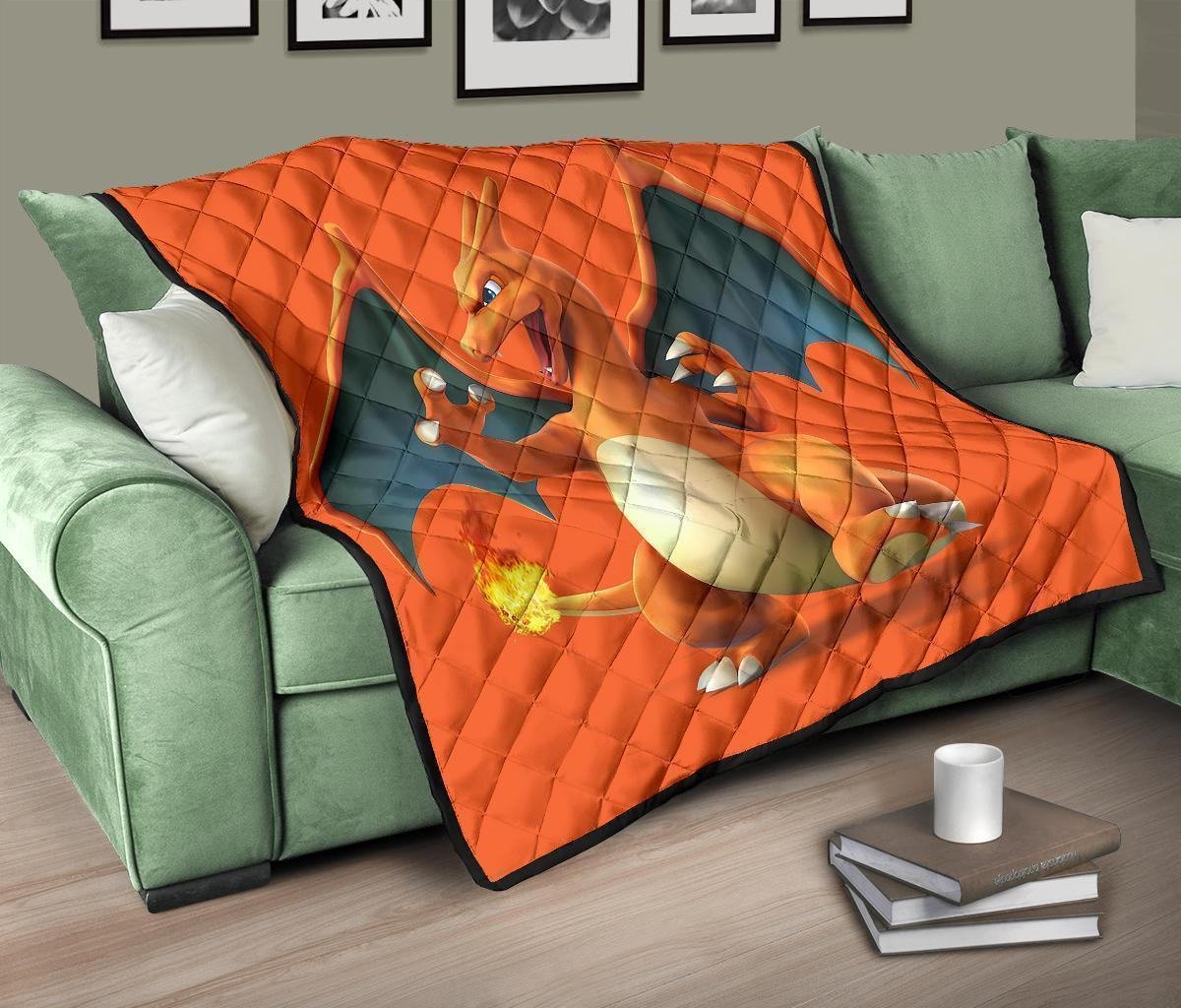 Charizard Quilt Blanket Gift For Pokemon Fan