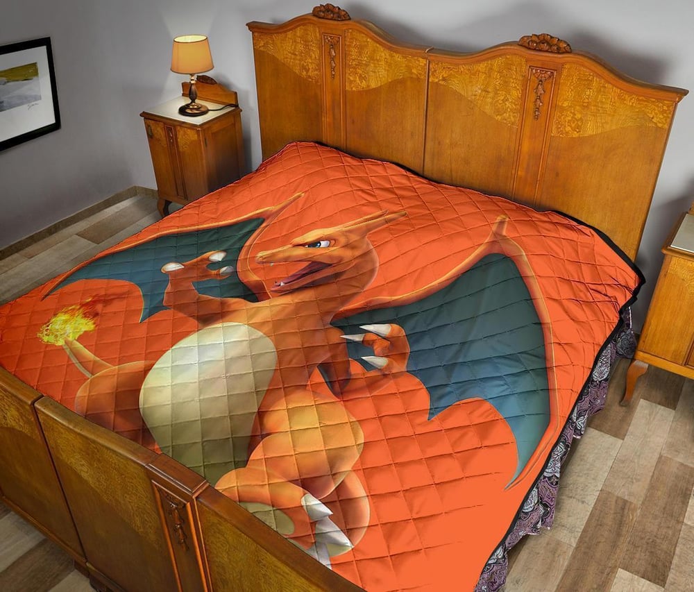 Charizard Quilt Blanket Gift For Pokemon Fan