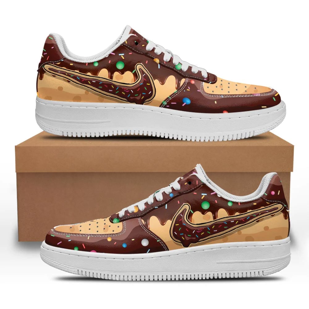 Chocolate Frosted Donut Custom Sneakers