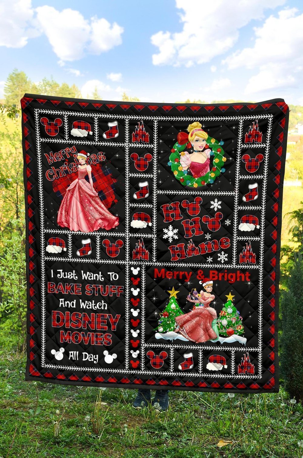 Cinderella Quilt Blanket DN Princess Christmas Theme Gift Idea