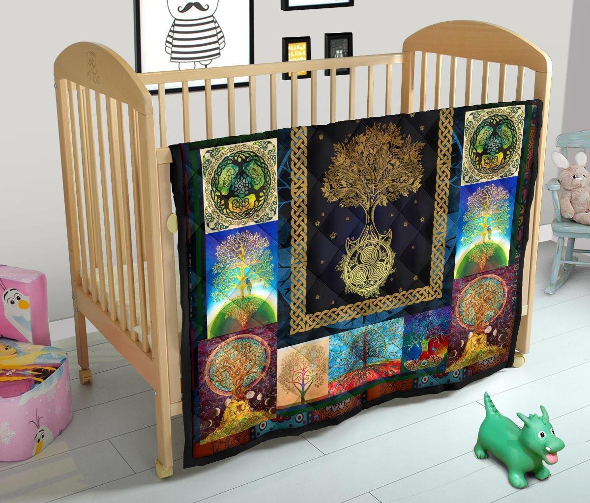 Colorful Graphic Tree of Life Quilt Blanket For Earth Lover