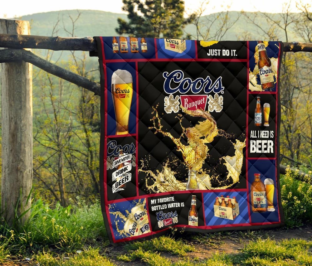 Coors Banquet Quilt Blanket All I Need Is Beer Gift Idea