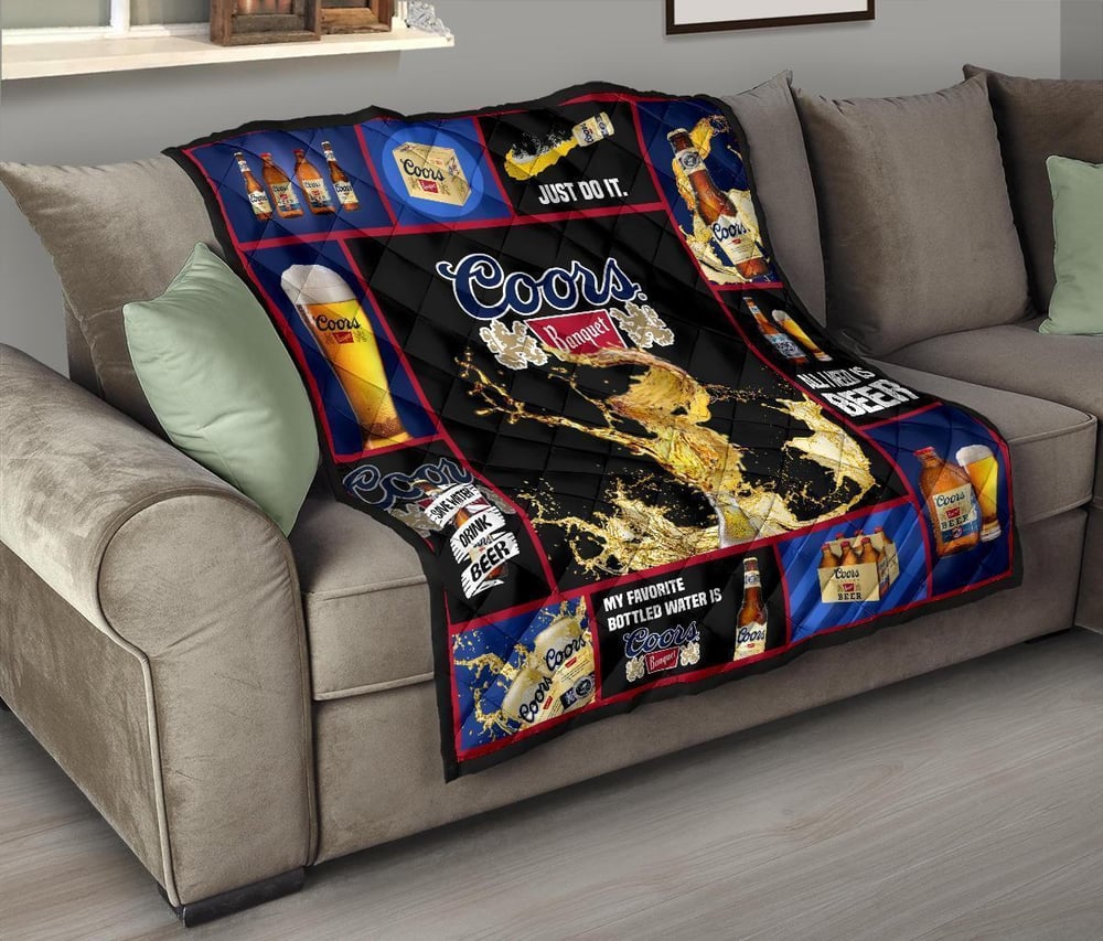 Coors Banquet Quilt Blanket All I Need Is Beer Gift Idea