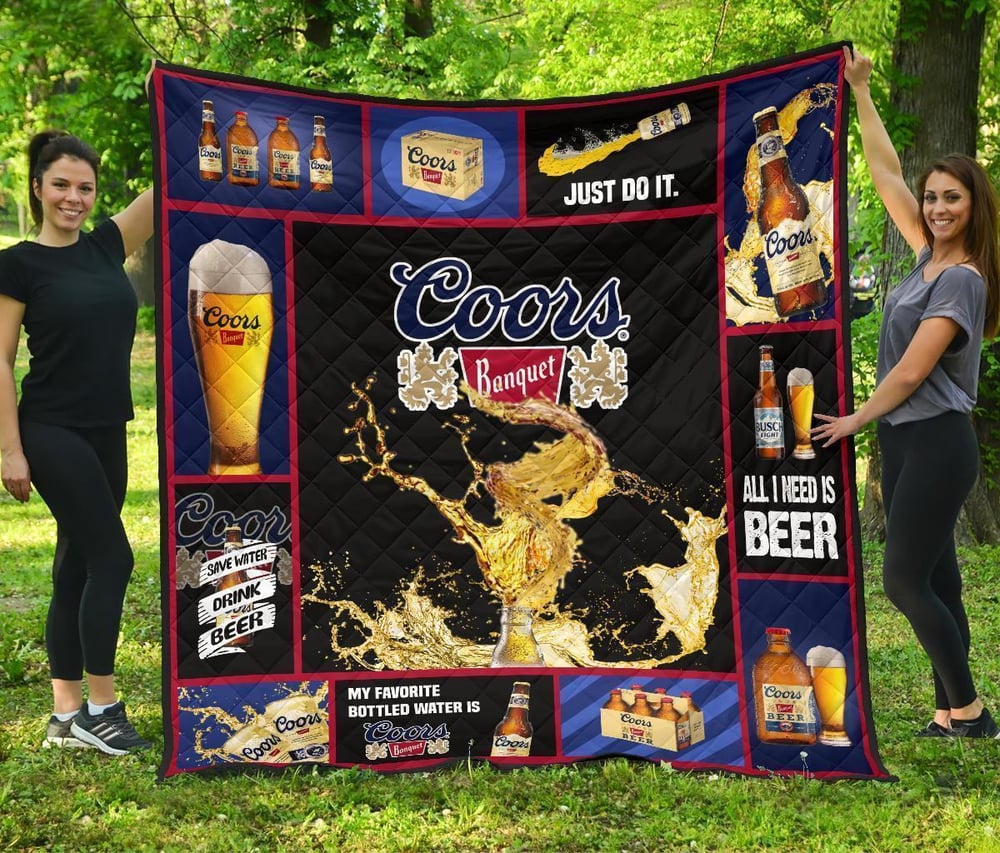 Coors Banquet Quilt Blanket All I Need Is Beer Gift Idea