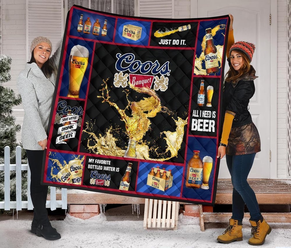 Coors Banquet Quilt Blanket All I Need Is Beer Gift Idea