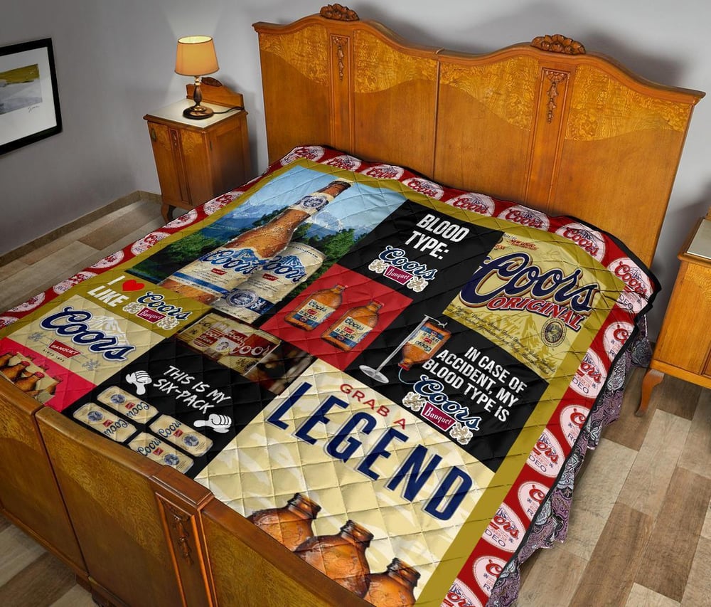 Coors Banquet Quilt Blanket Funny Gift For Beer Lover