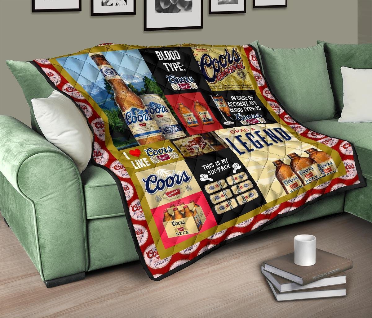 Coors Banquet Quilt Blanket Funny Gift For Beer Lover