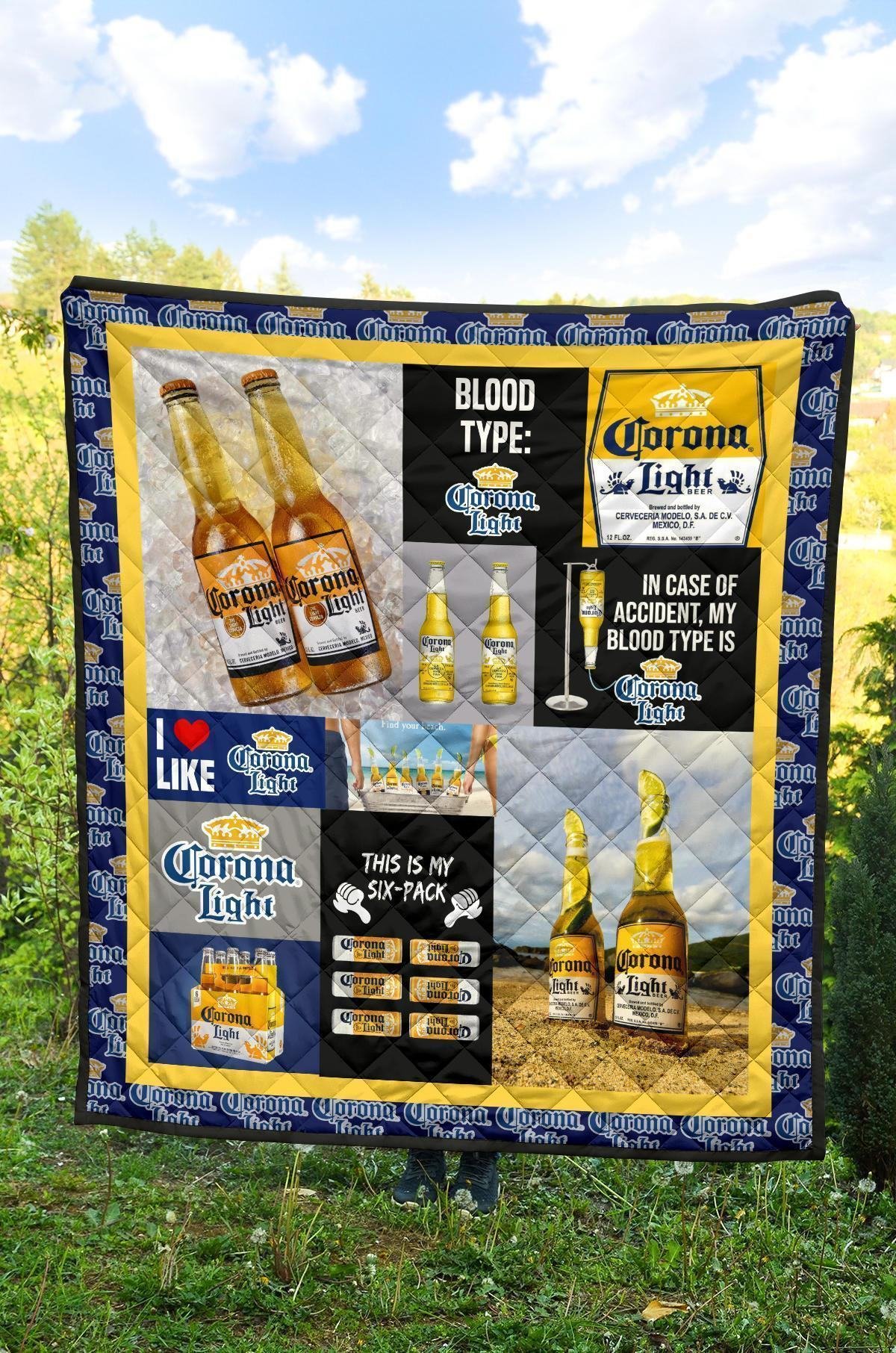 Corona Light Quilt Blanket Funny Gift For Beer Lover