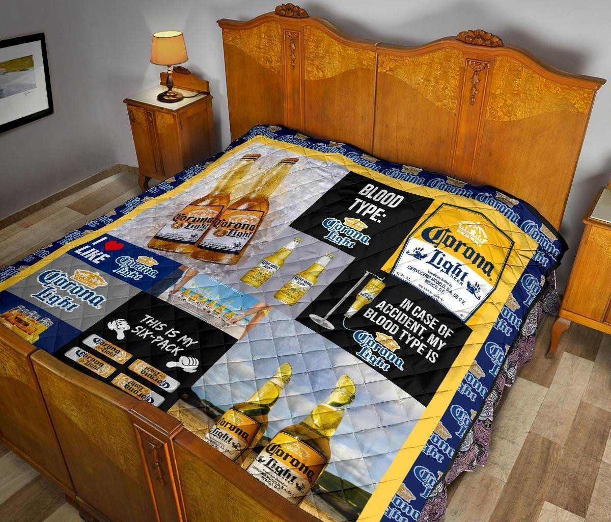 Corona Light Quilt Blanket Funny Gift For Beer Lover