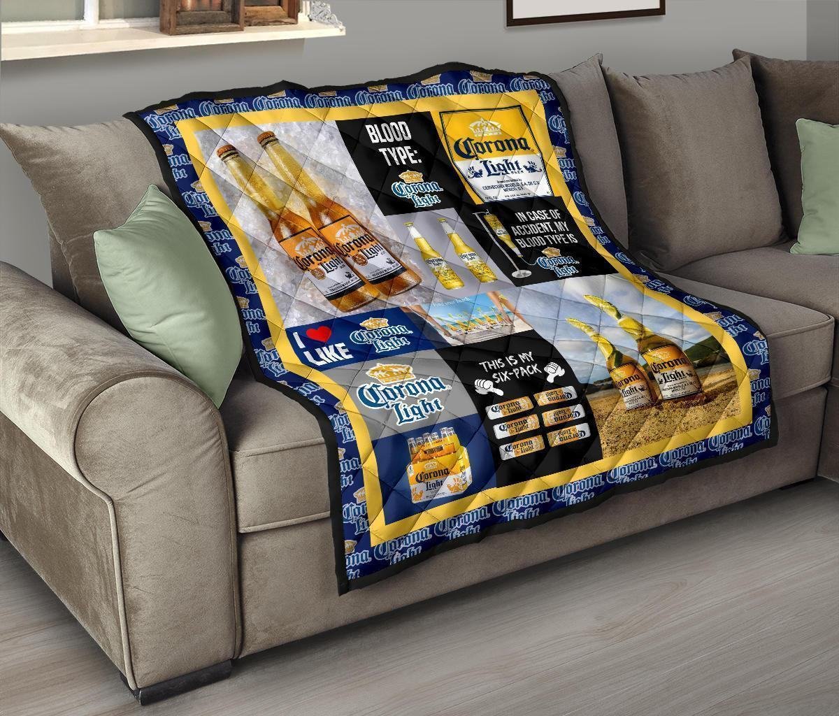 Corona Light Quilt Blanket Funny Gift For Beer Lover