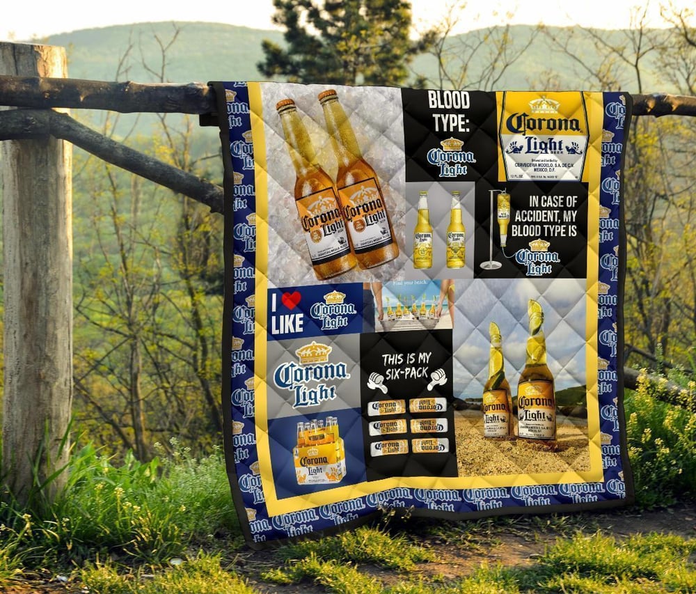 Corona Light Quilt Blanket Funny Gift For Beer Lover