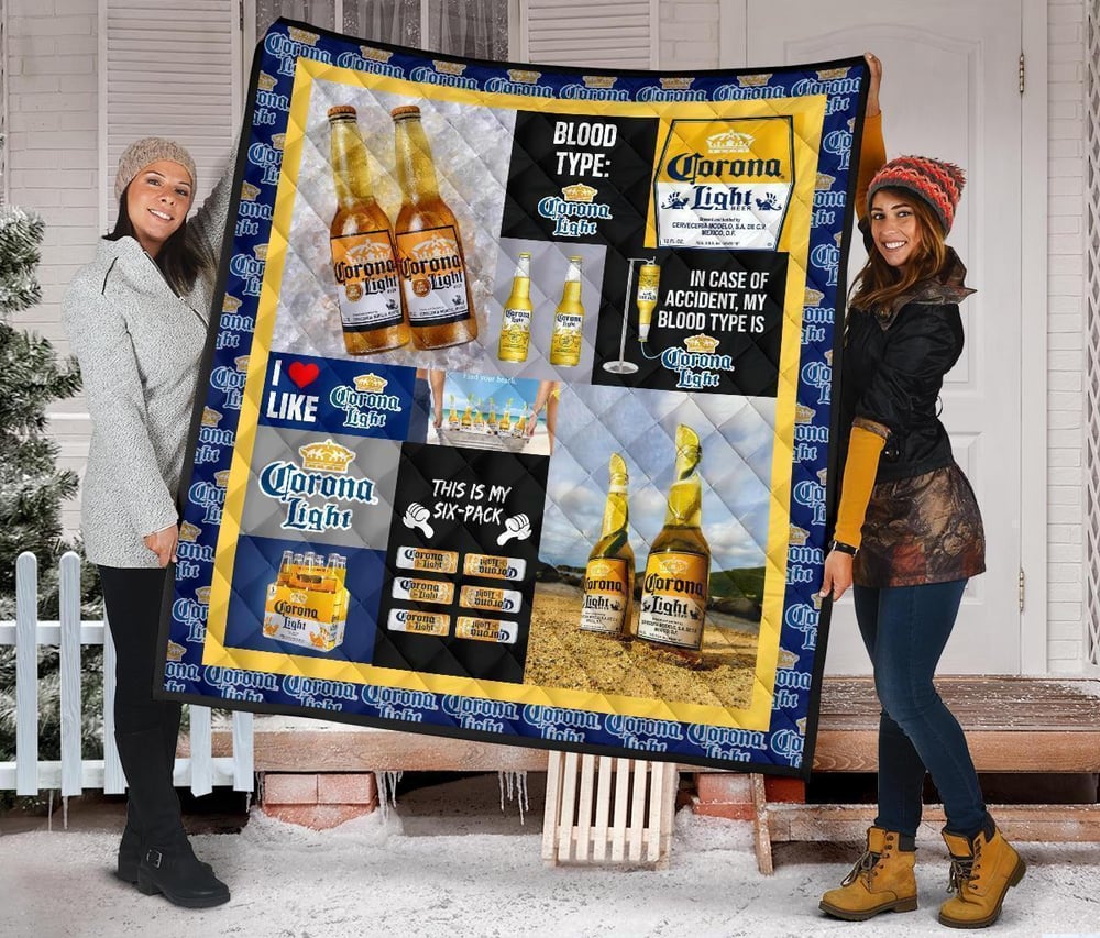 Corona Light Quilt Blanket Funny Gift For Beer Lover