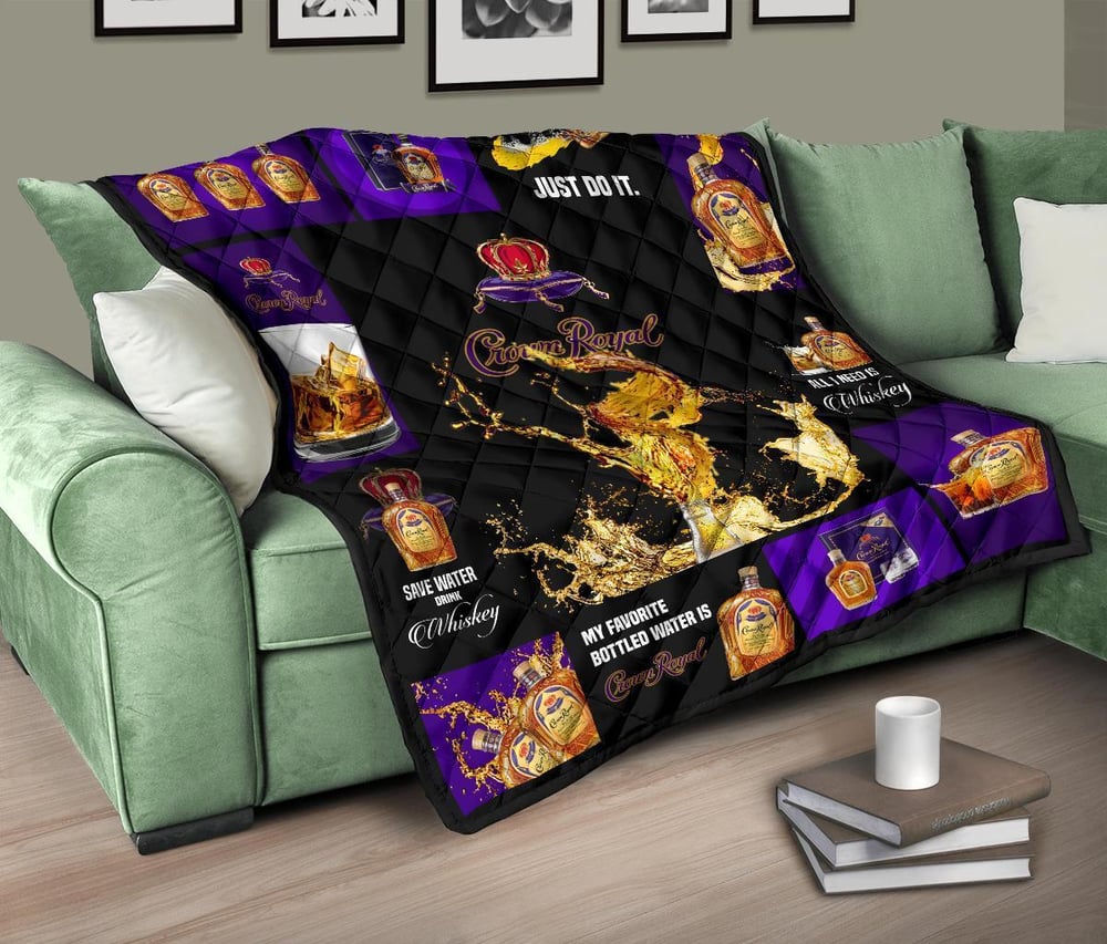 Crown Royal Quilt Blanket All I Need Is Whisky Gift Idea