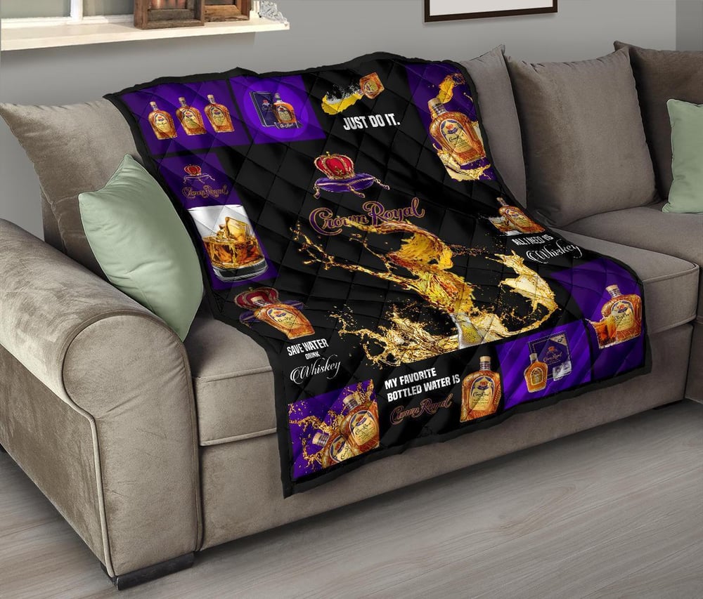 Crown Royal Quilt Blanket All I Need Is Whisky Gift Idea