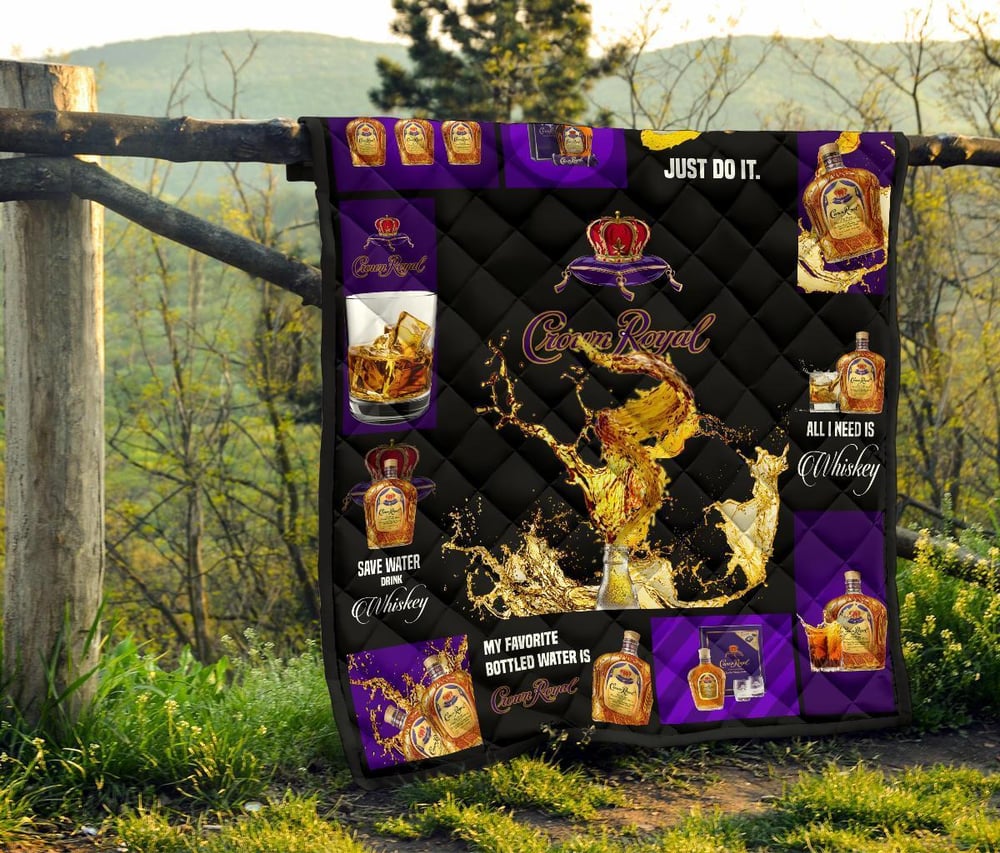 Crown Royal Quilt Blanket All I Need Is Whisky Gift Idea