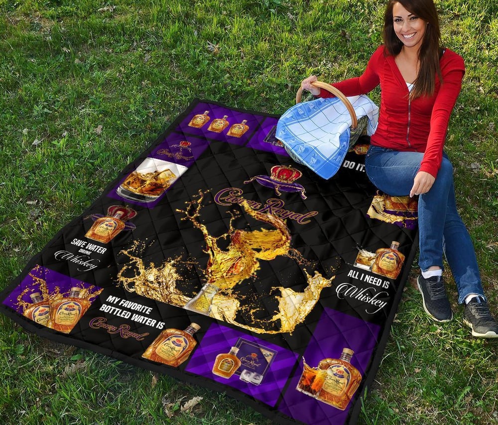 Crown Royal Quilt Blanket All I Need Is Whisky Gift Idea