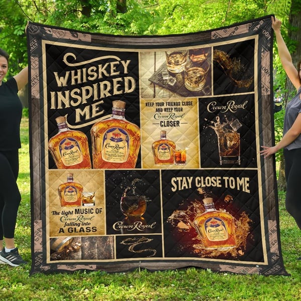 Crown Royal Quilt Blanket Whiskey Inspired Me Funny Gift Idea