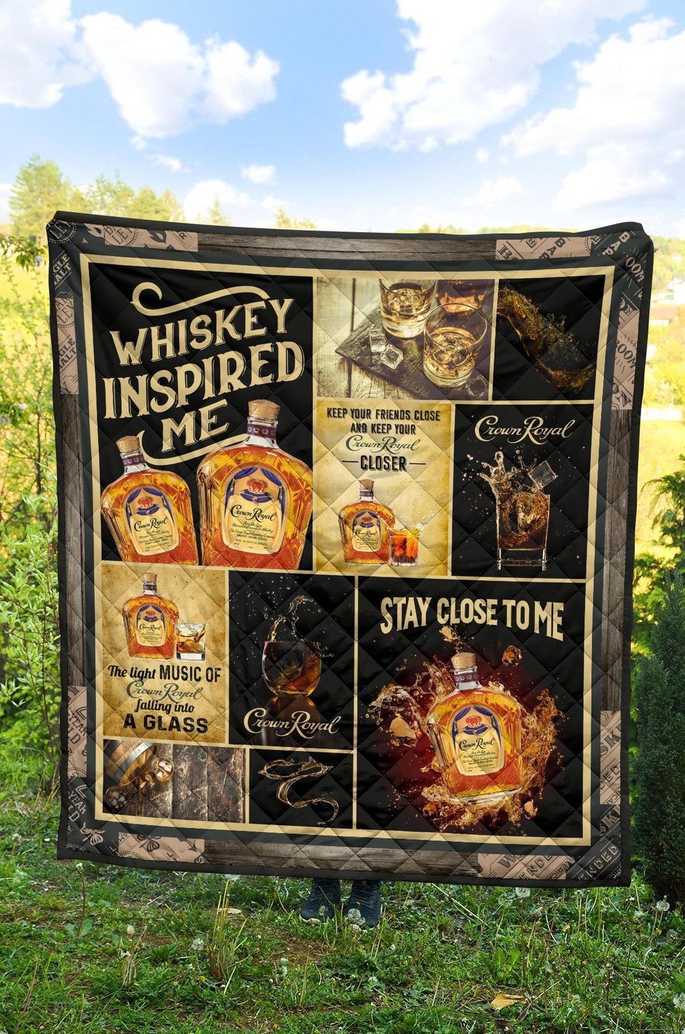 Crown Royal Quilt Blanket Whiskey Inspired Me Funny Gift Idea