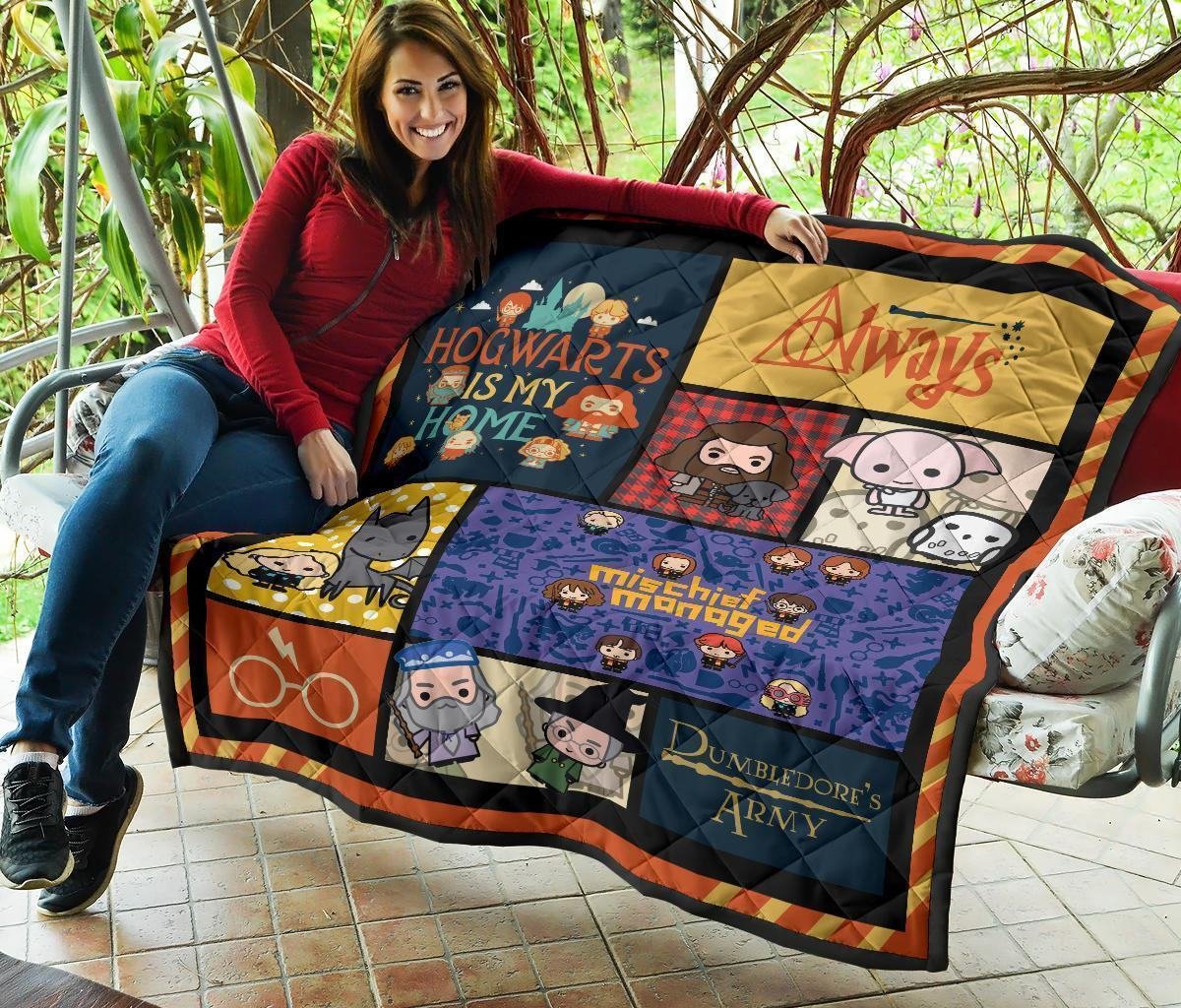 Cute Harry Potter Quilt Blanket Chibi Style Harry Potter Blanket Bedding