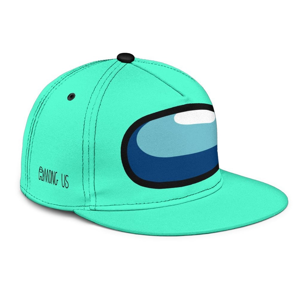 Cyan Crewmate Snapback Hat Among Us Gift Idea