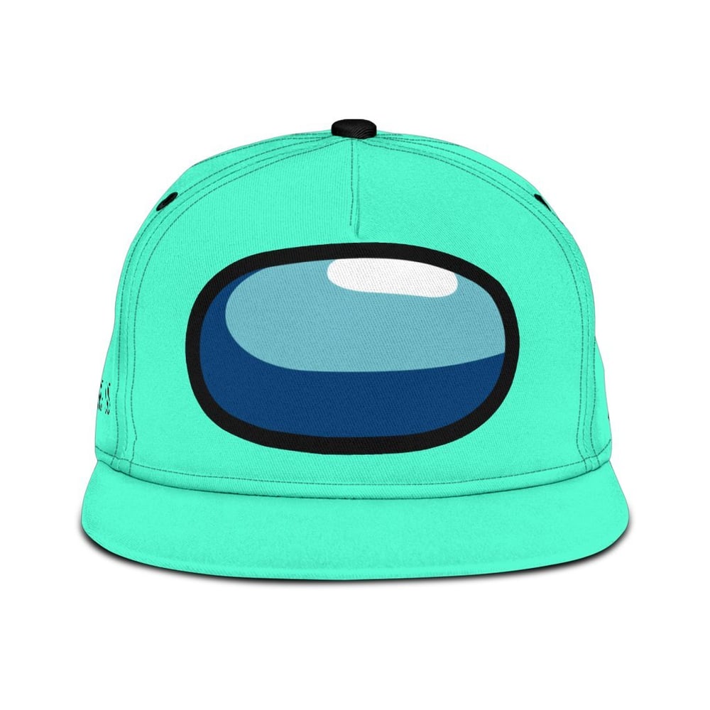 Cyan Crewmate Snapback Hat Among Us Gift Idea