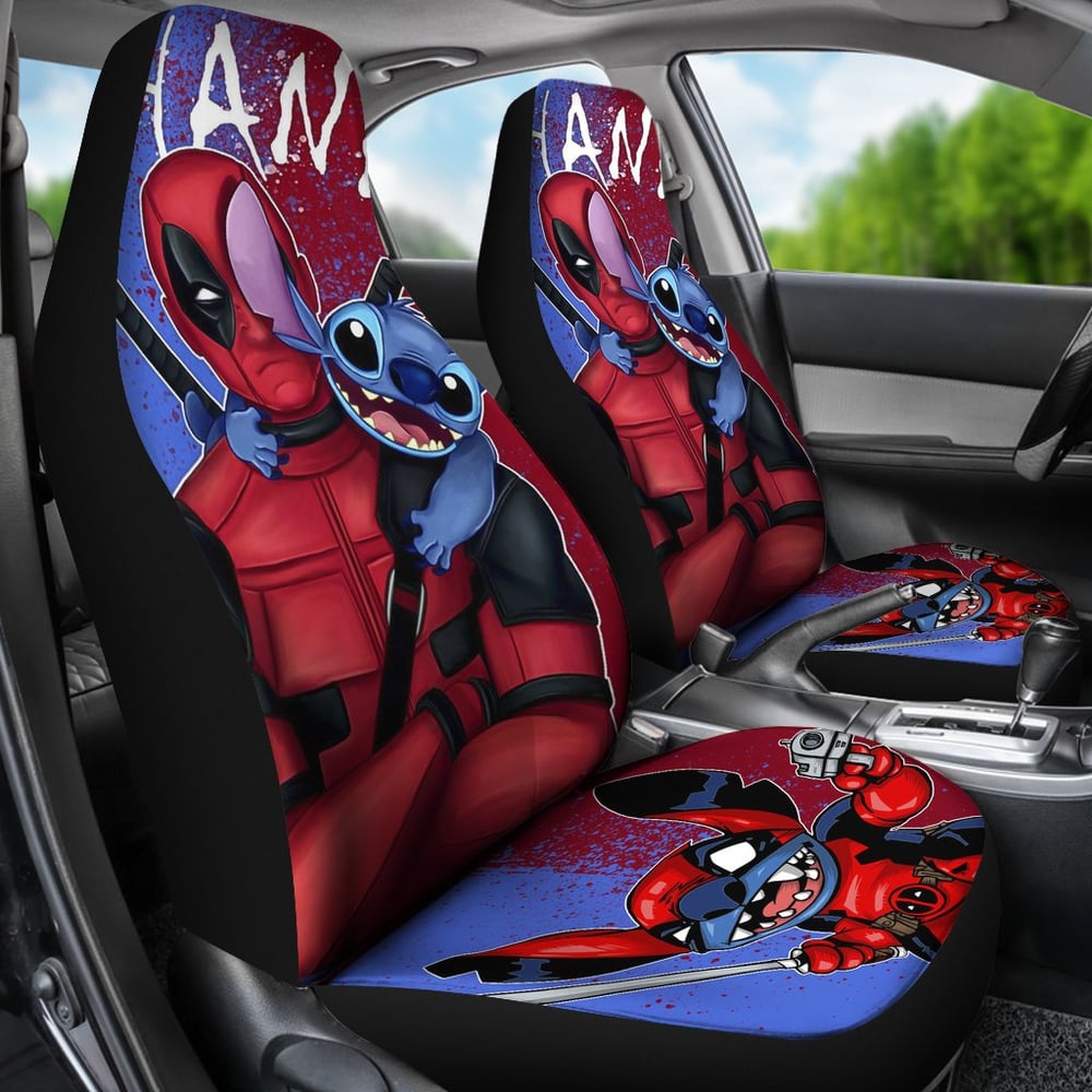 Deadpool Stitch Car Seat Covers DN Cartoon Fan Gift