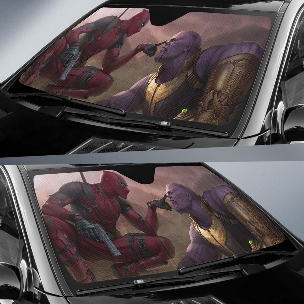 Deadpool vs Thanos Car Sun Shade Custom Car Windshield Accessories