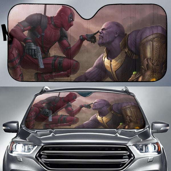 Deadpool vs Thanos Car Sun Shade Custom Car Windshield Accessories