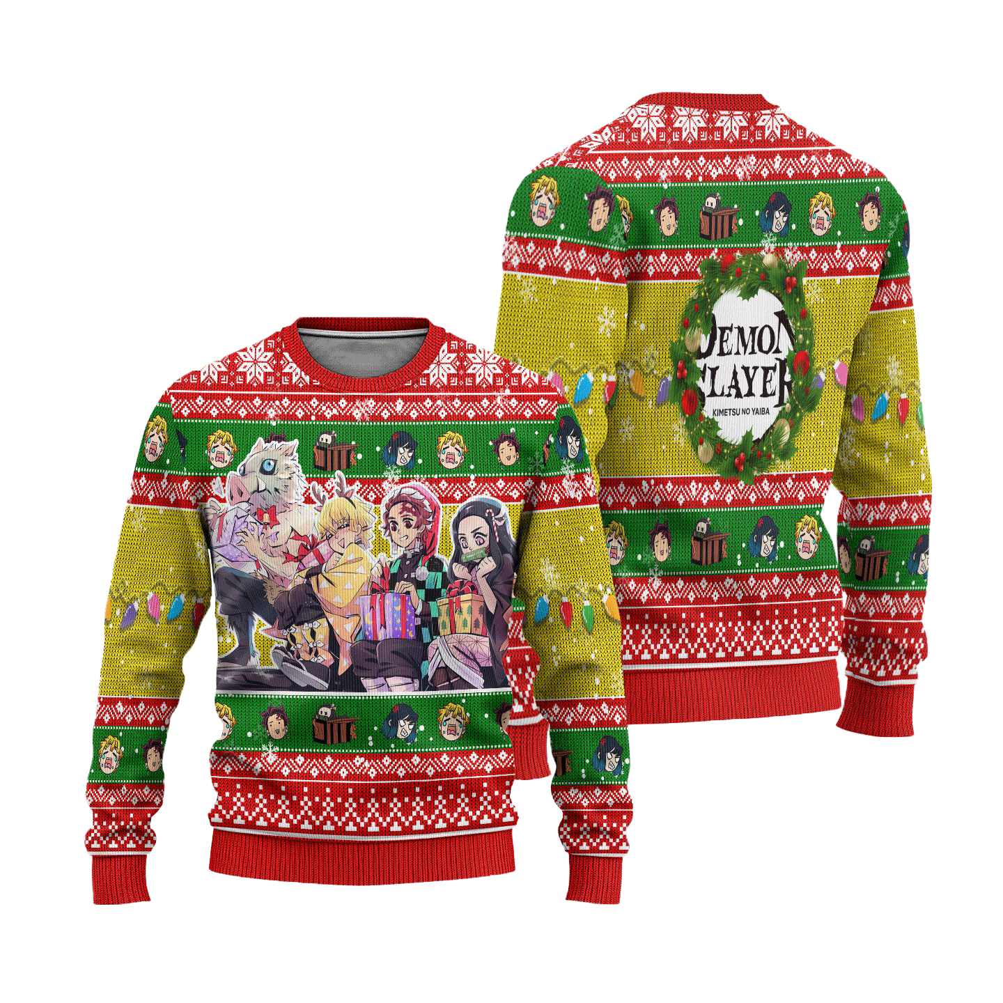 Demon Slayer Anime Ugly Christmas Sweater Characters Xmas Gift