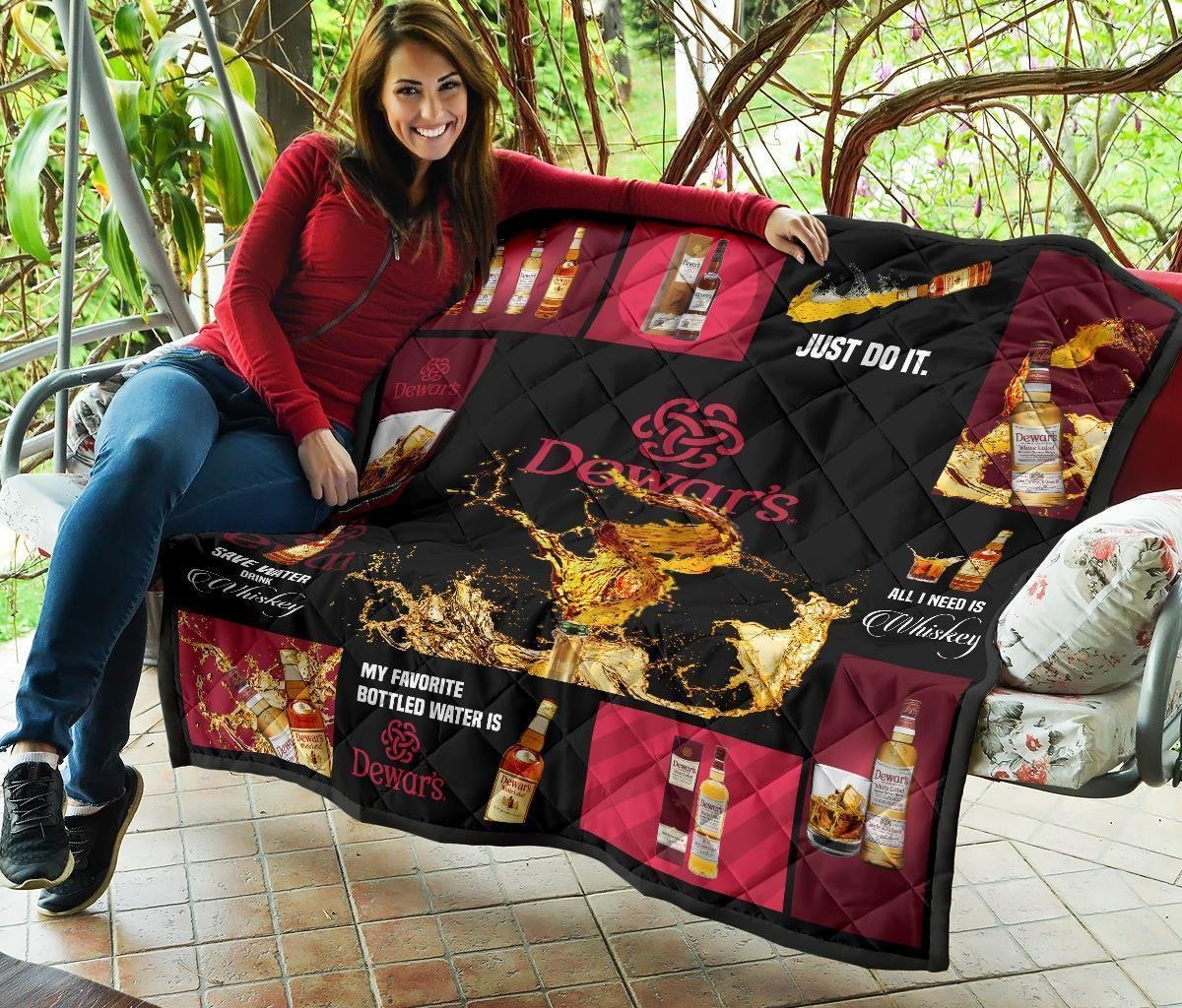 Dewar's Scotch Quilt Blanket All I Need Is Whisky Gift Idea