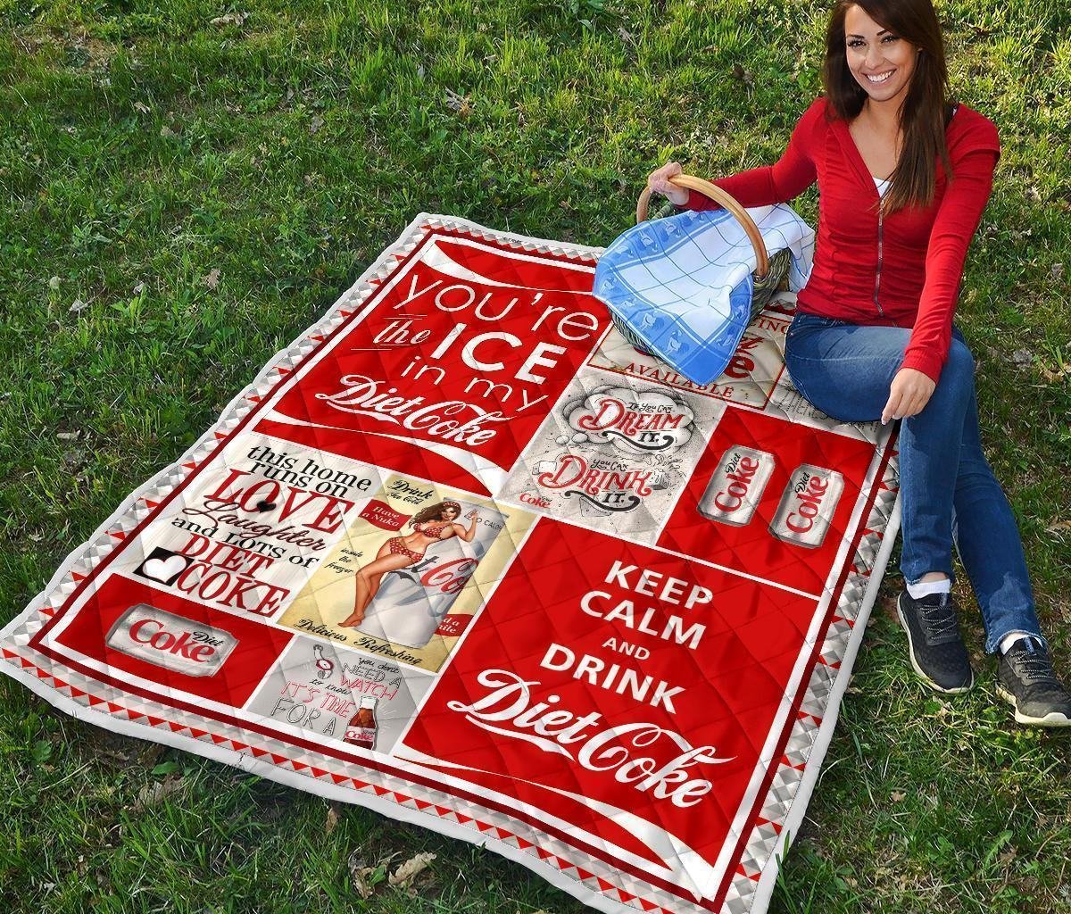 Diet Coke Quilt Blanket Funny Gift For Soft Drink Lover