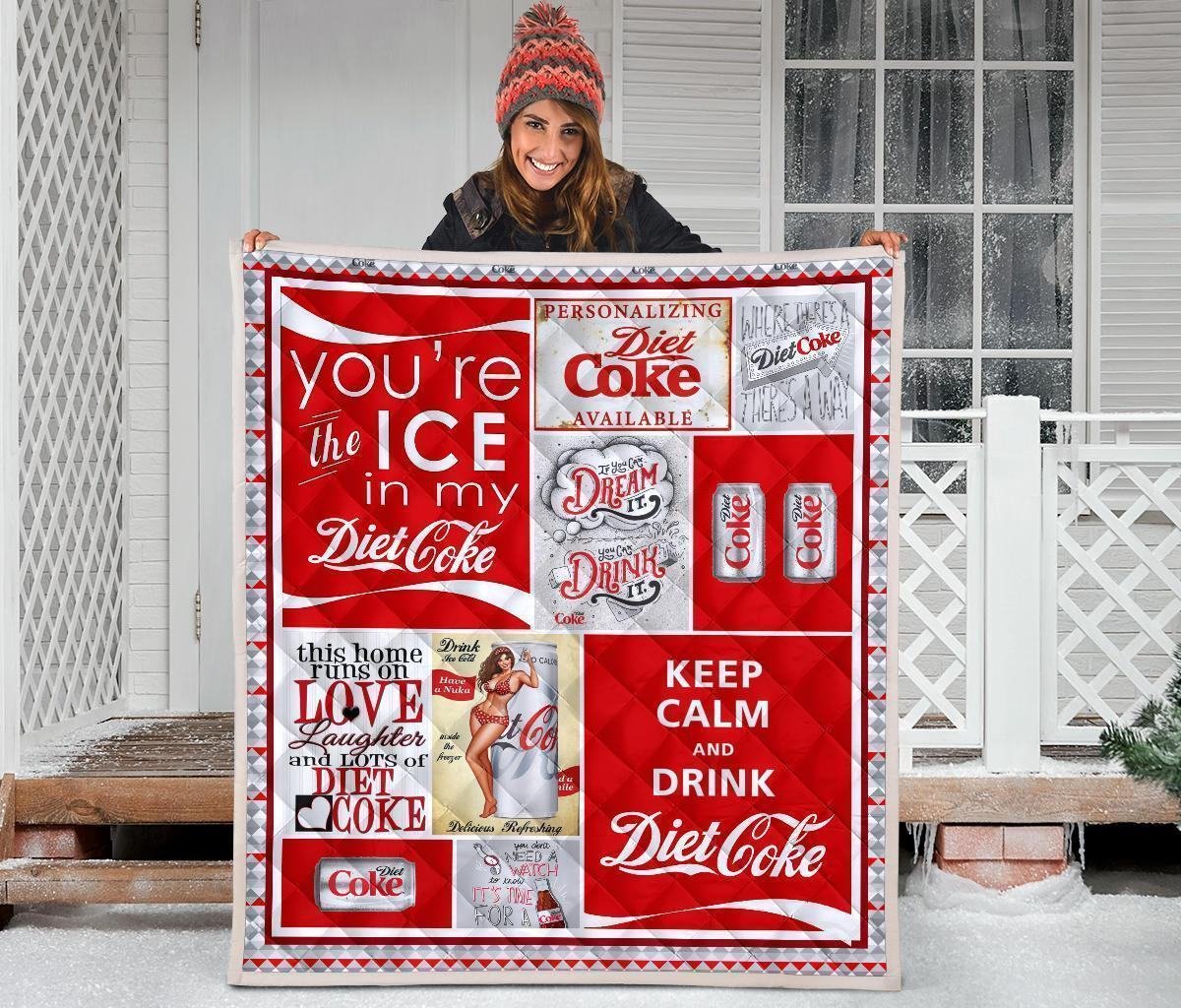 Diet Coke Quilt Blanket Funny Gift For Soft Drink Lover