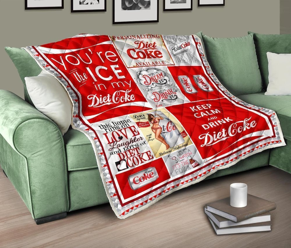 Diet Coke Quilt Blanket Funny Gift For Soft Drink Lover