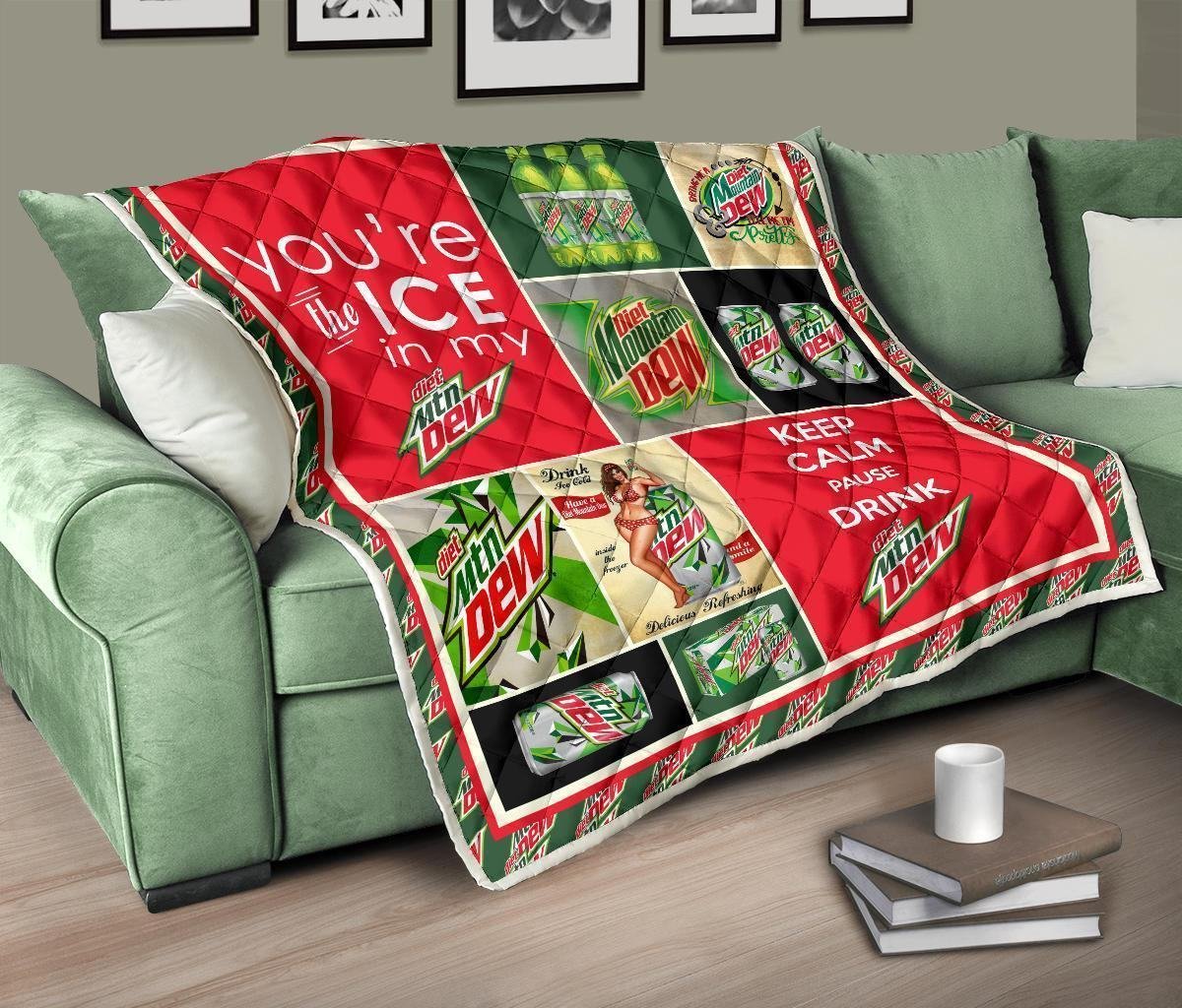 Diet Mountain Dew Quilt Blanket Funny Gift For Soft Drink Lover