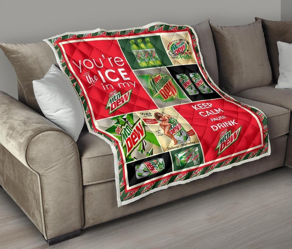 Diet Mountain Dew Quilt Blanket Funny Gift For Soft Drink Lover