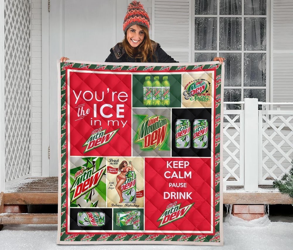 Diet Mountain Dew Quilt Blanket Funny Gift For Soft Drink Lover