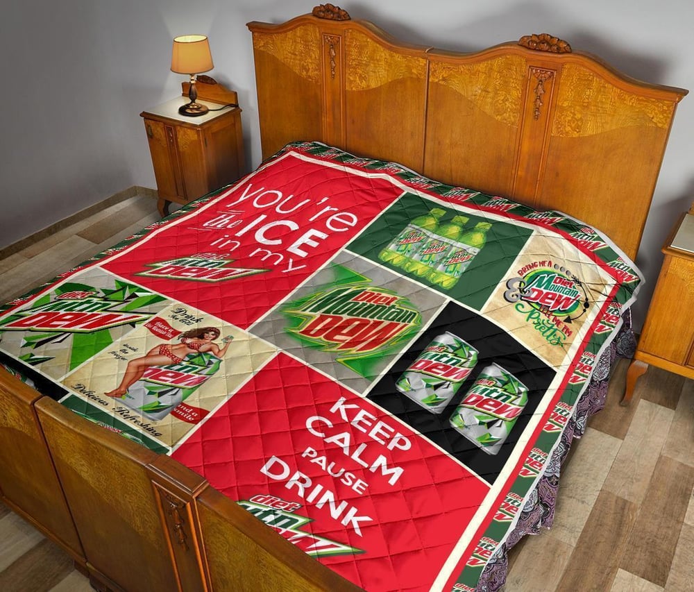 Diet Mountain Dew Quilt Blanket Funny Gift For Soft Drink Lover