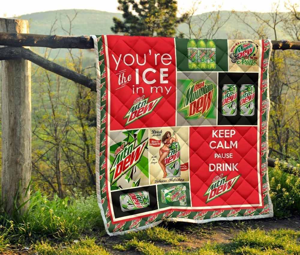 Diet Mountain Dew Quilt Blanket Funny Gift For Soft Drink Lover